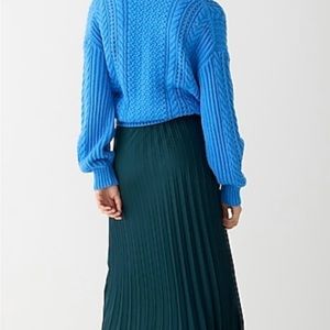 J.Crew Pleated pull-on midi skirt, green, size L